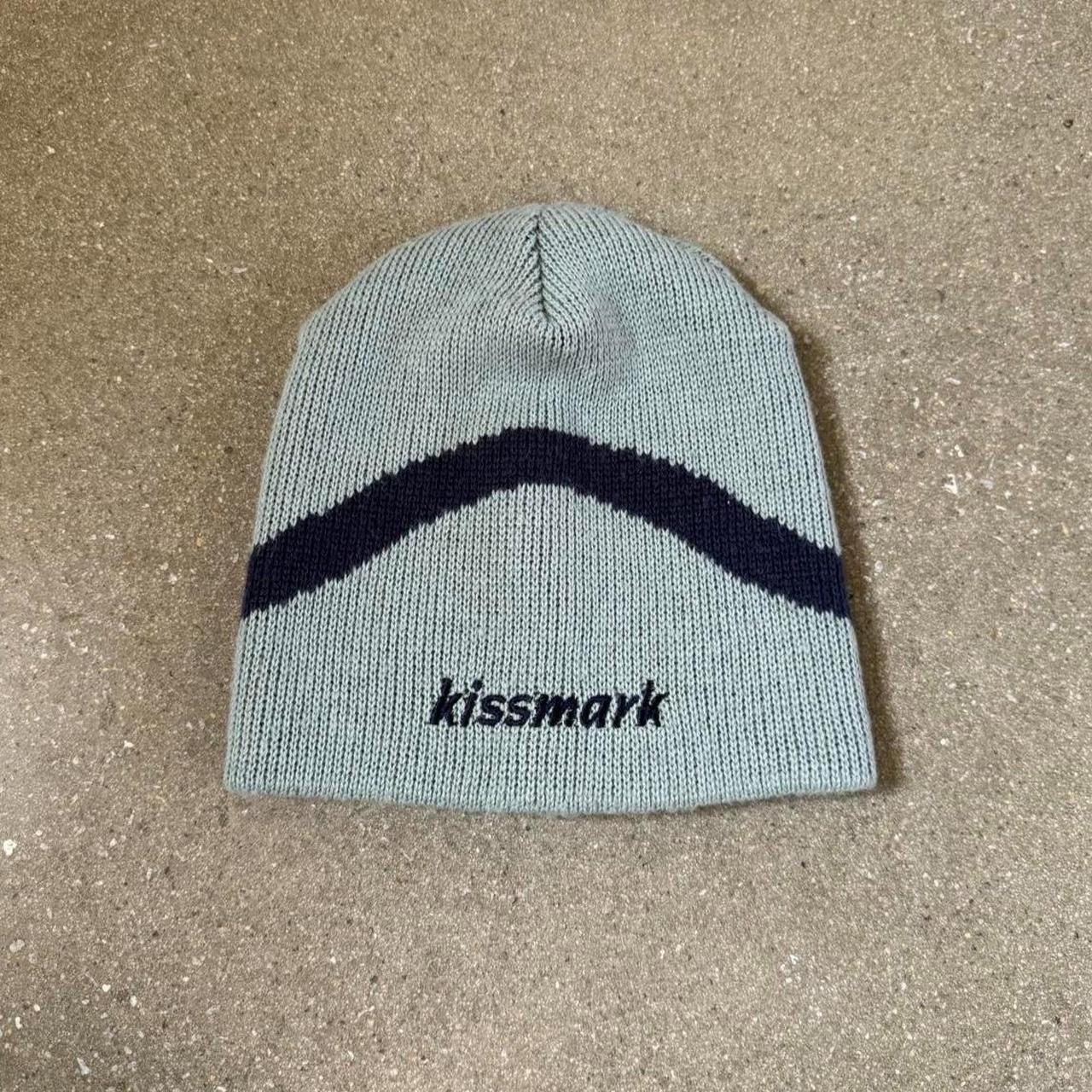 Kissmark Vintage Wave Pattern Knit Beanie - Light Blue/Navy
