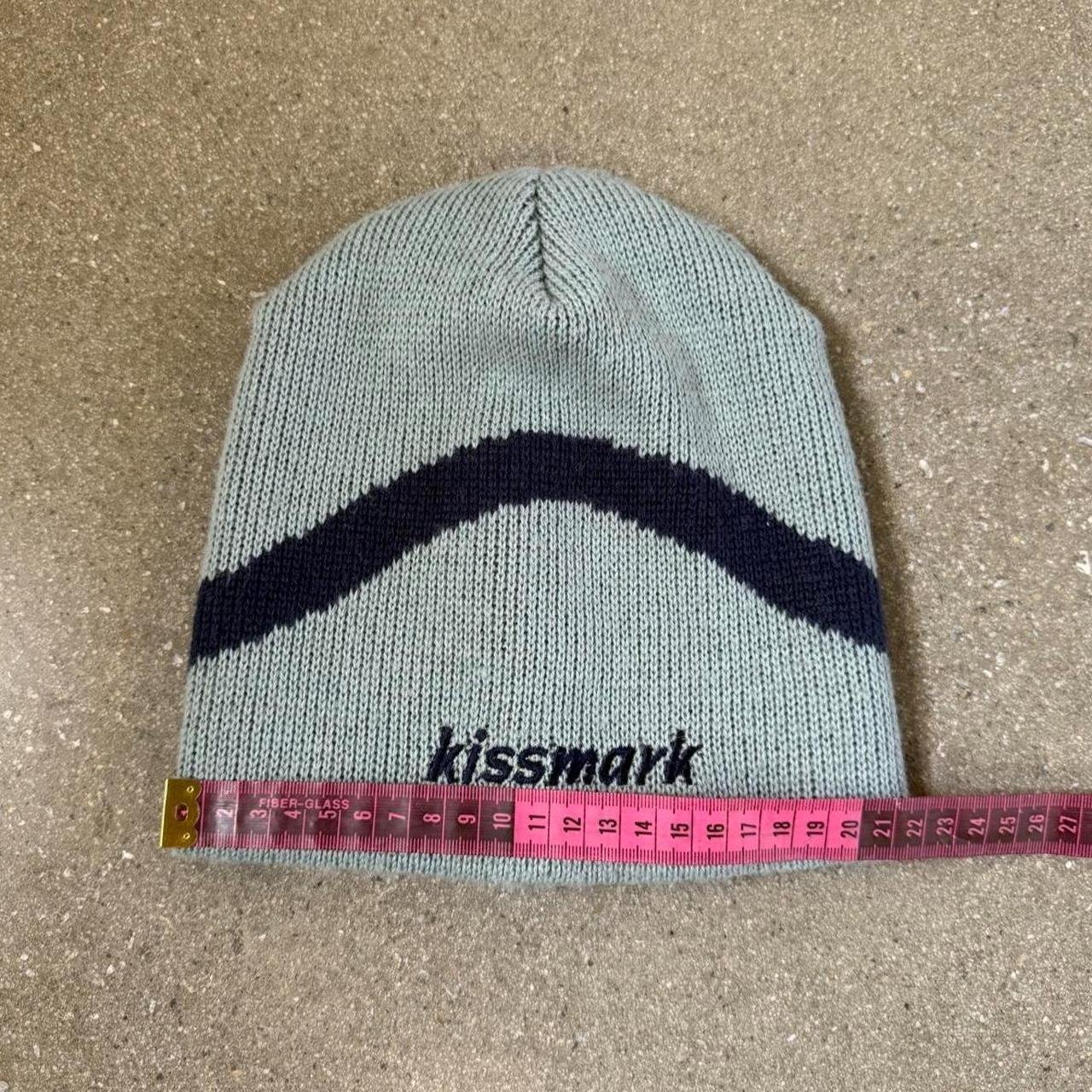 Kissmark Vintage Wave Pattern Knit Beanie - Light Blue/Navy