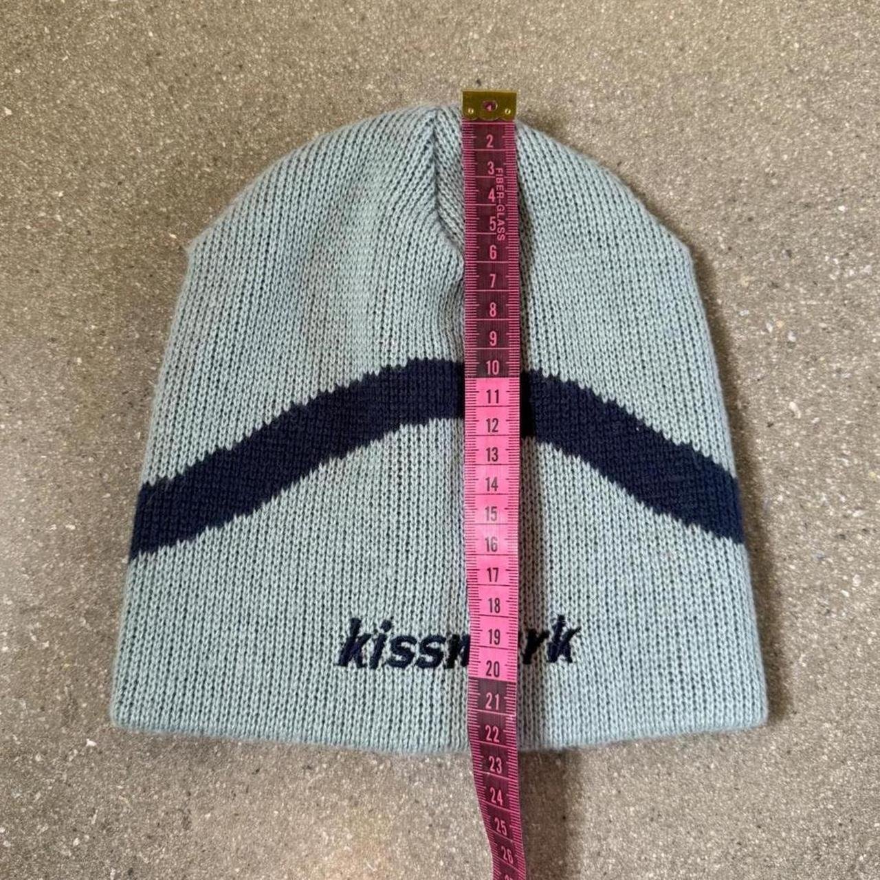 Kissmark Vintage Wave Pattern Knit Beanie - Light Blue/Navy