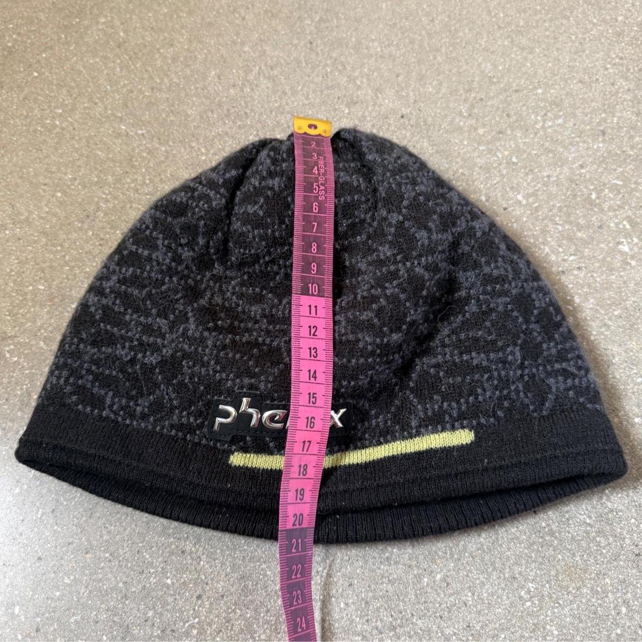 Phenix (SAMPLE) Patterned Knit Beanie w/ Chrome Emblem - Black/Charcoal