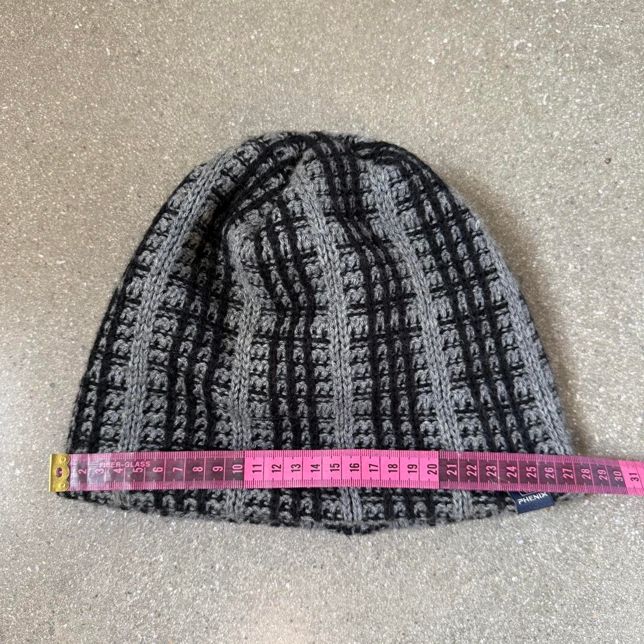 Phenix Vintage Fleece-Lined Chunky Rib Knit Beanie - Charcoal Grey/Black