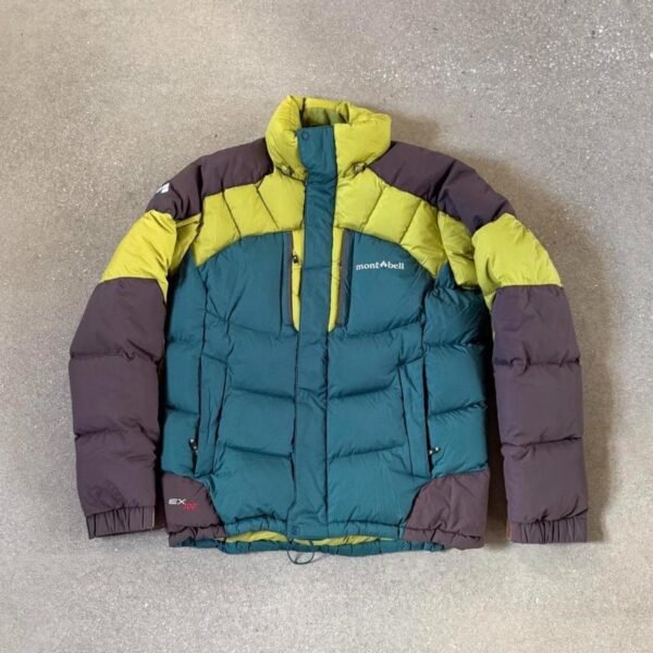 Montbell Light & Fast EX 700 Goose Down Puffer Jacket - Lime / Teal / Grey