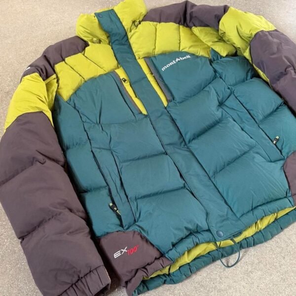 Montbell Light & Fast EX 700 Goose Down Puffer Jacket - Lime / Teal / Grey