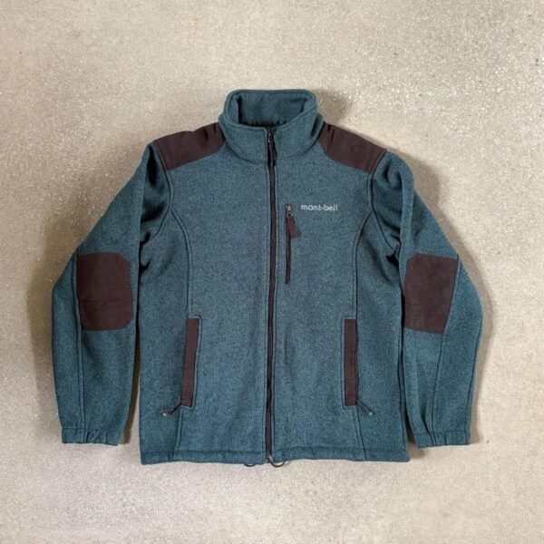 Montbell Climaplus Heavyweight Knit Fleece Jacket - Slate Teal / Espresso