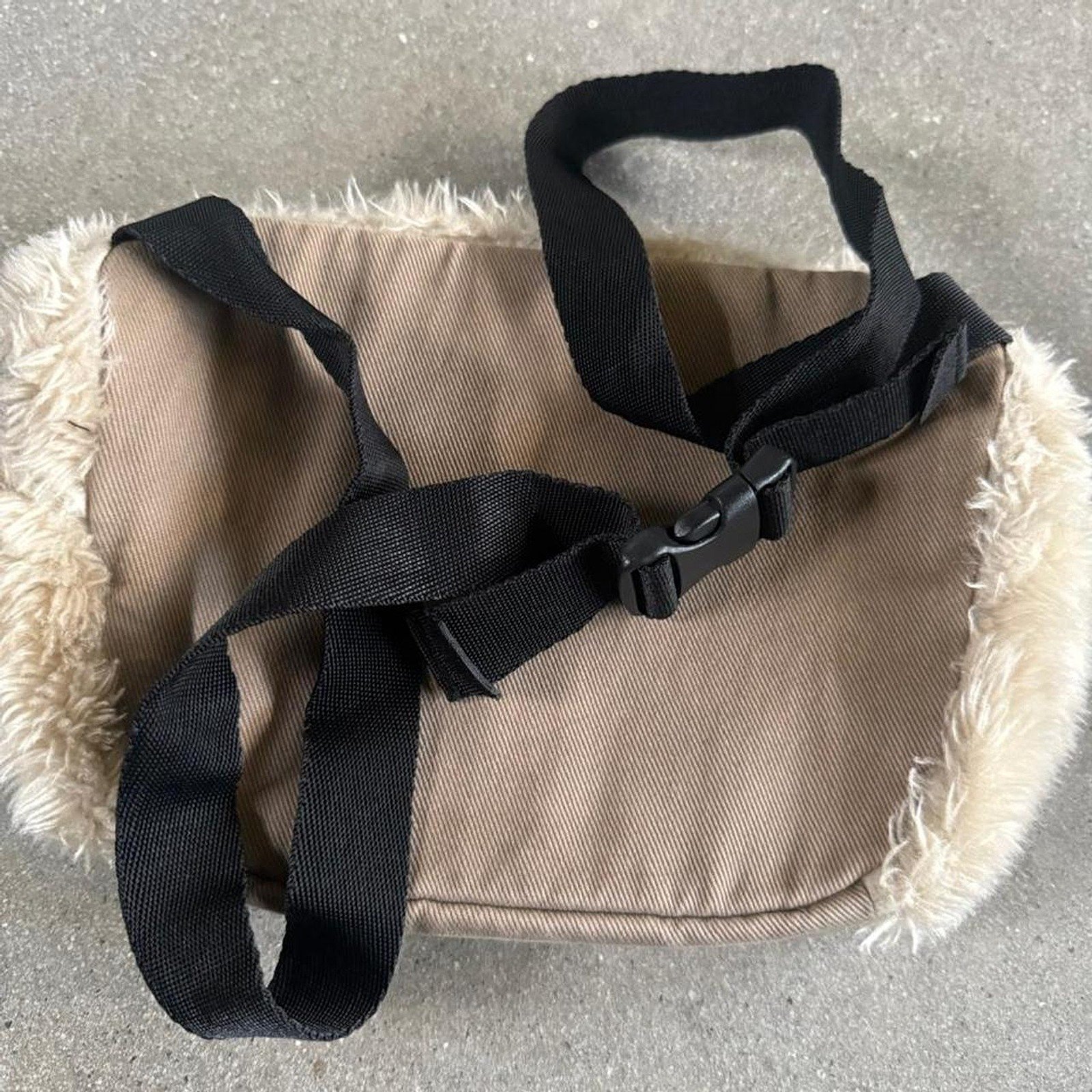 Gramicci Japan Archive Boa Fleece Body Bag in “Ecru”
