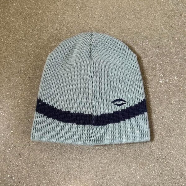 P8-141.jpg Kissmark Vintage Wave Pattern Knit Beanie - Light Blue/Navy