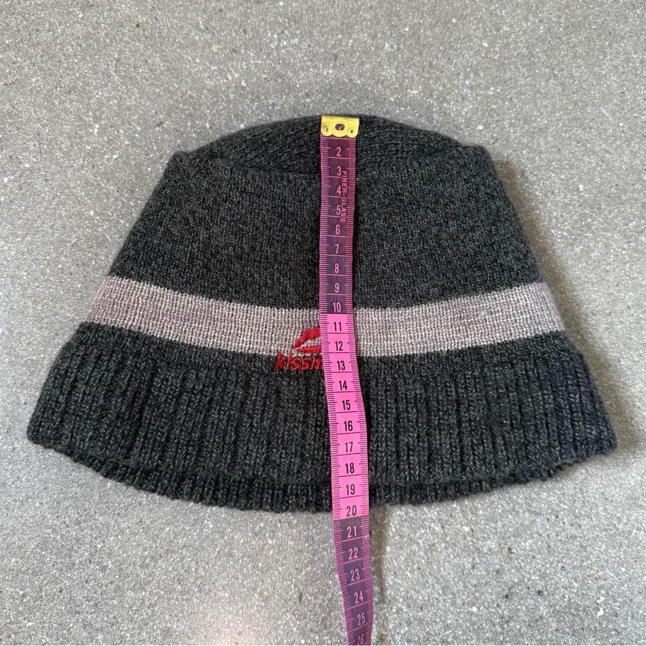 Kissmark Vintage Embroidered Knit Bucket Hat Beanie - Charcoal/Taupe