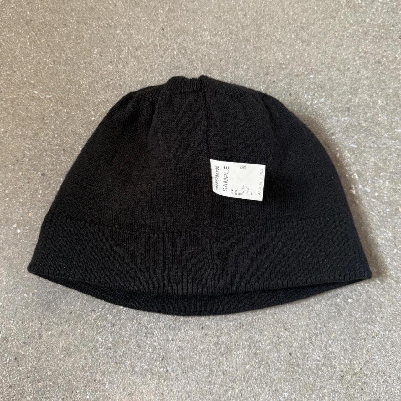 Phenix (SAMPLE) Patterned Knit Beanie w/ Chrome Emblem - Black/Charcoal