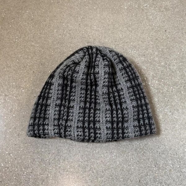 P8-159.jpg Phenix Vintage Fleece-Lined Chunky Rib Knit Beanie - Charcoal Grey/Black