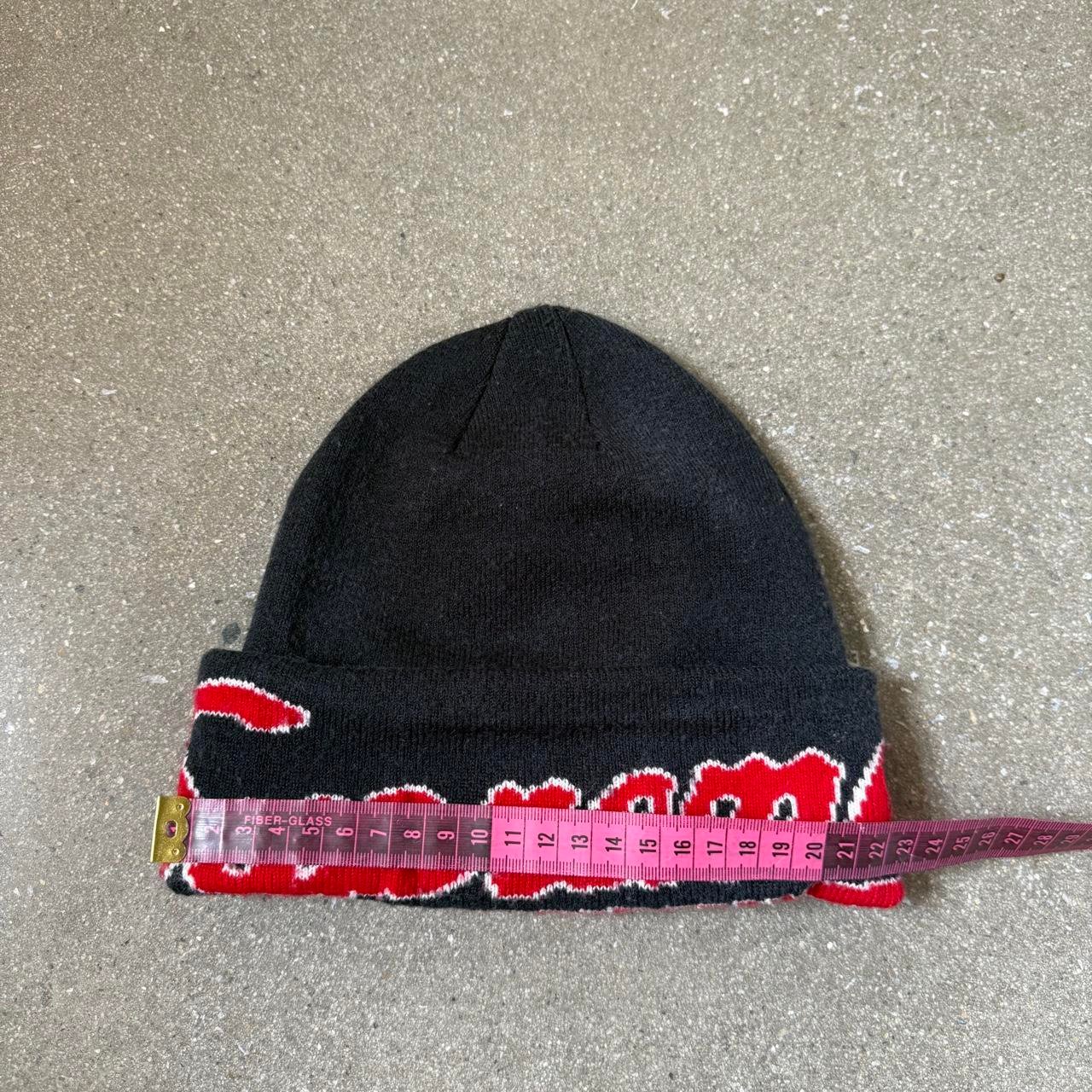 Supreme x New Era FW19 Script Cuff Beanie - Black/Red