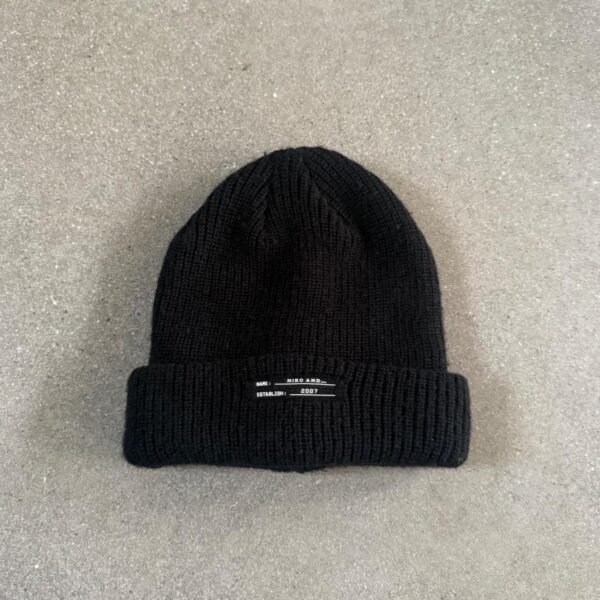 niko and... Black Knit Fisherman Beanie