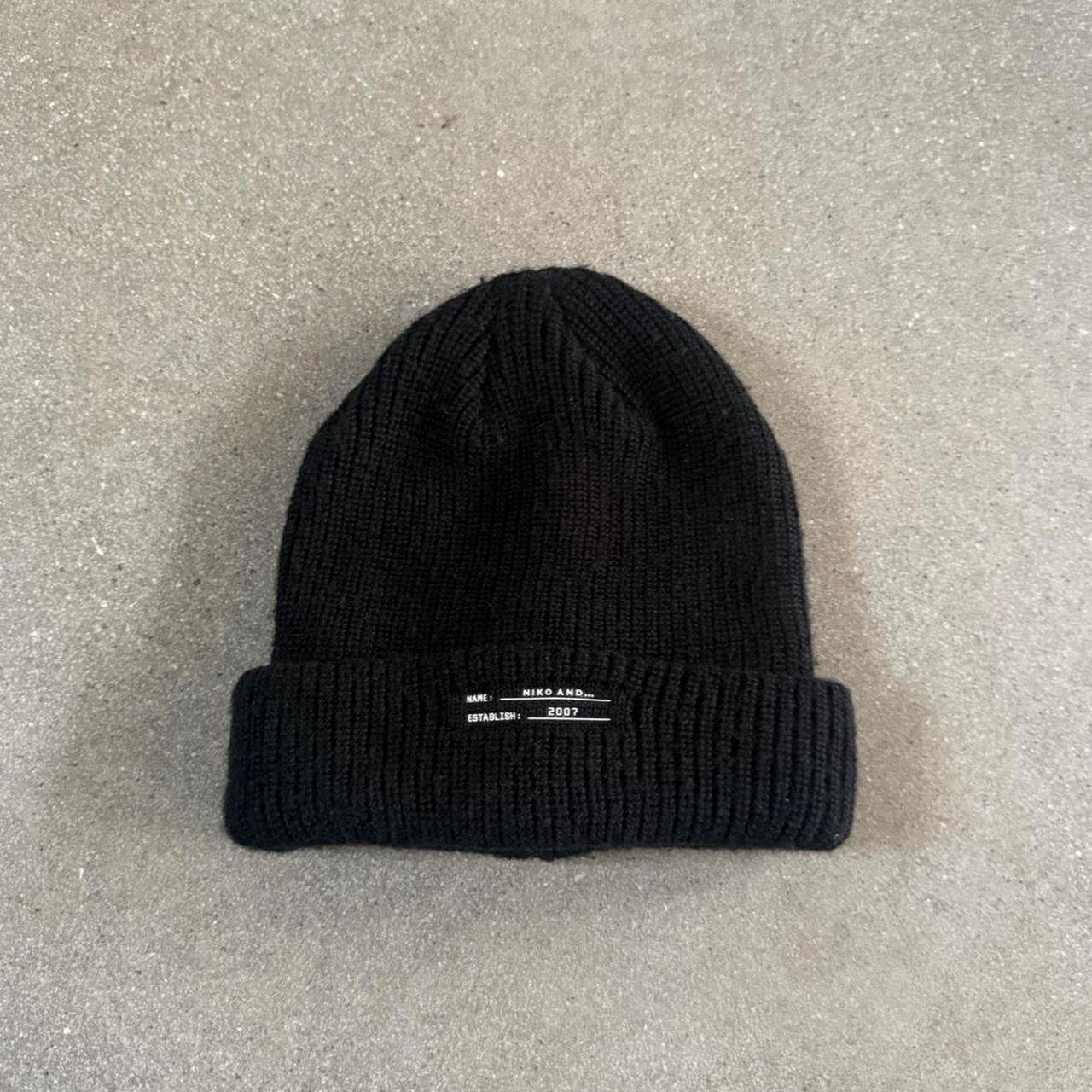 niko and... Black Knit Fisherman Beanie