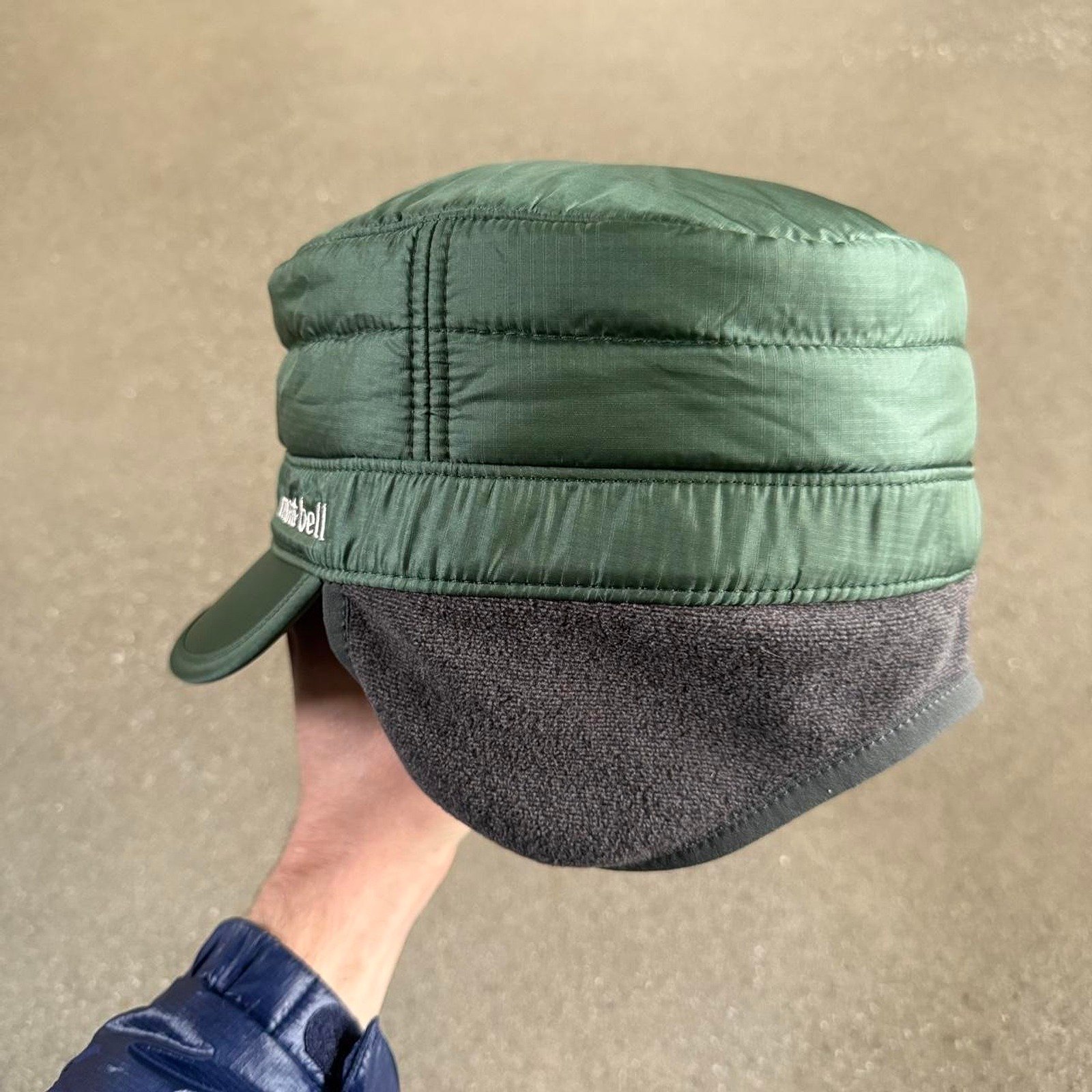 Montbell Exceloft Insulated Ear Warmer Work Cap - Olive Green