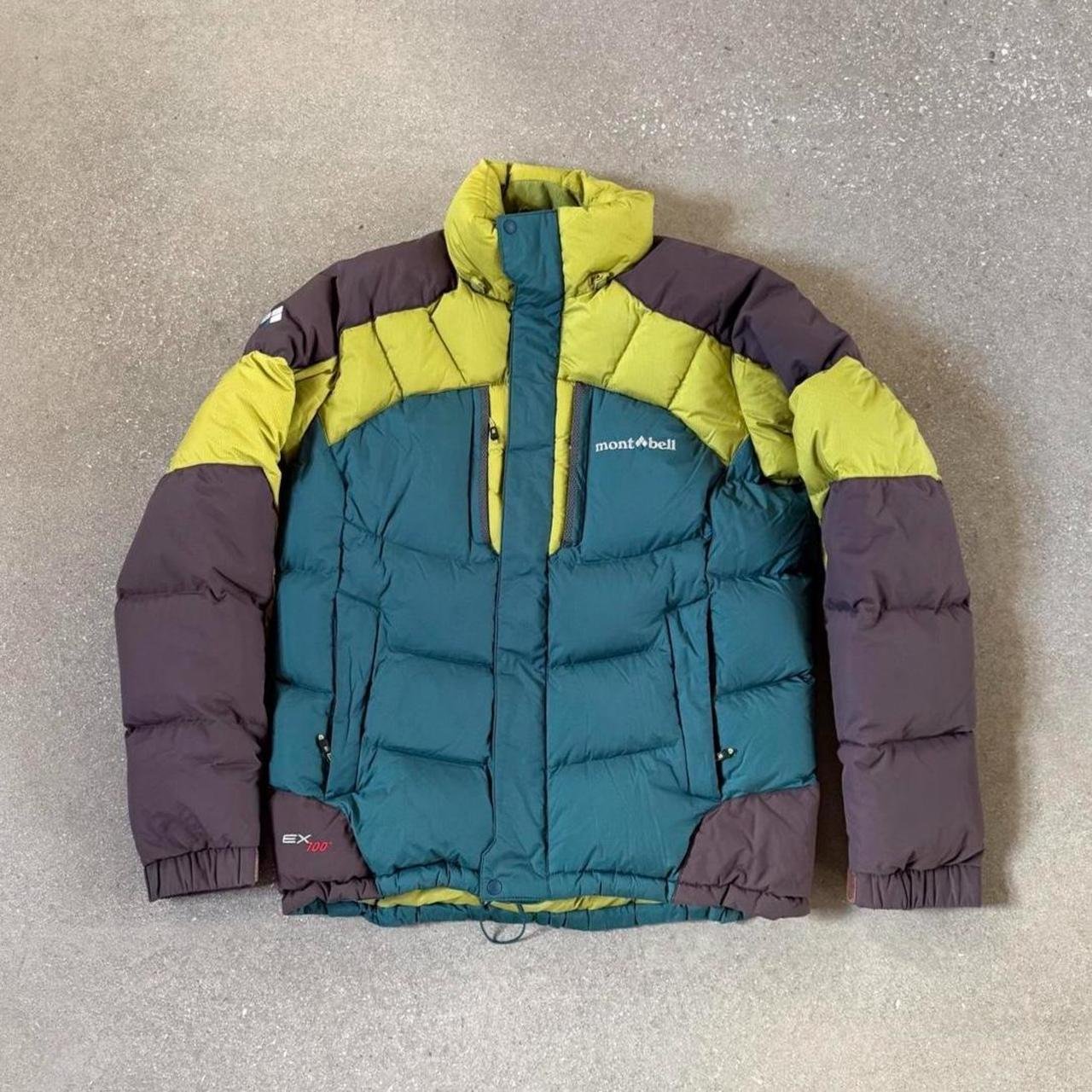 Montbell Light & Fast EX 700 Goose Down Puffer Jacket - Lime / Teal / Grey